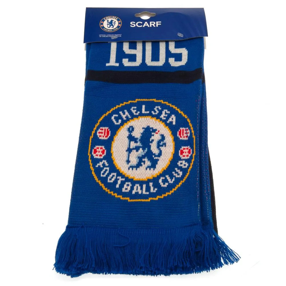 Chelsea FC Jacquard Knit Scarf with Fringe