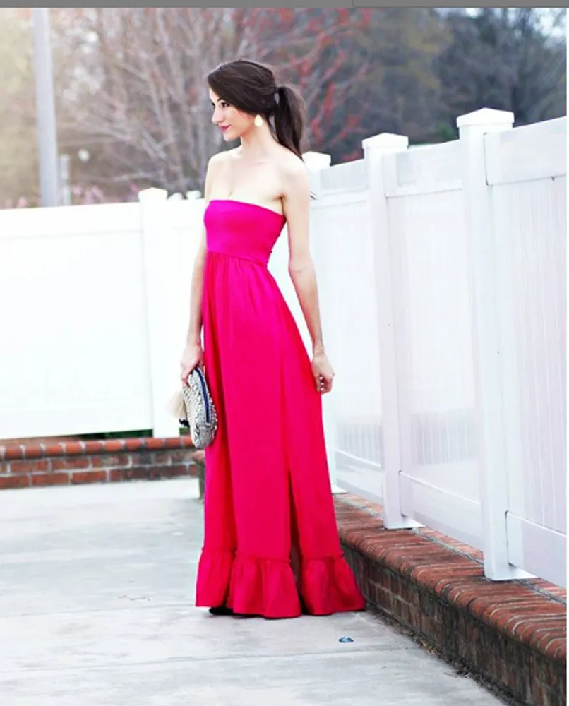 Christine Ruffle Hem Maxi Dress