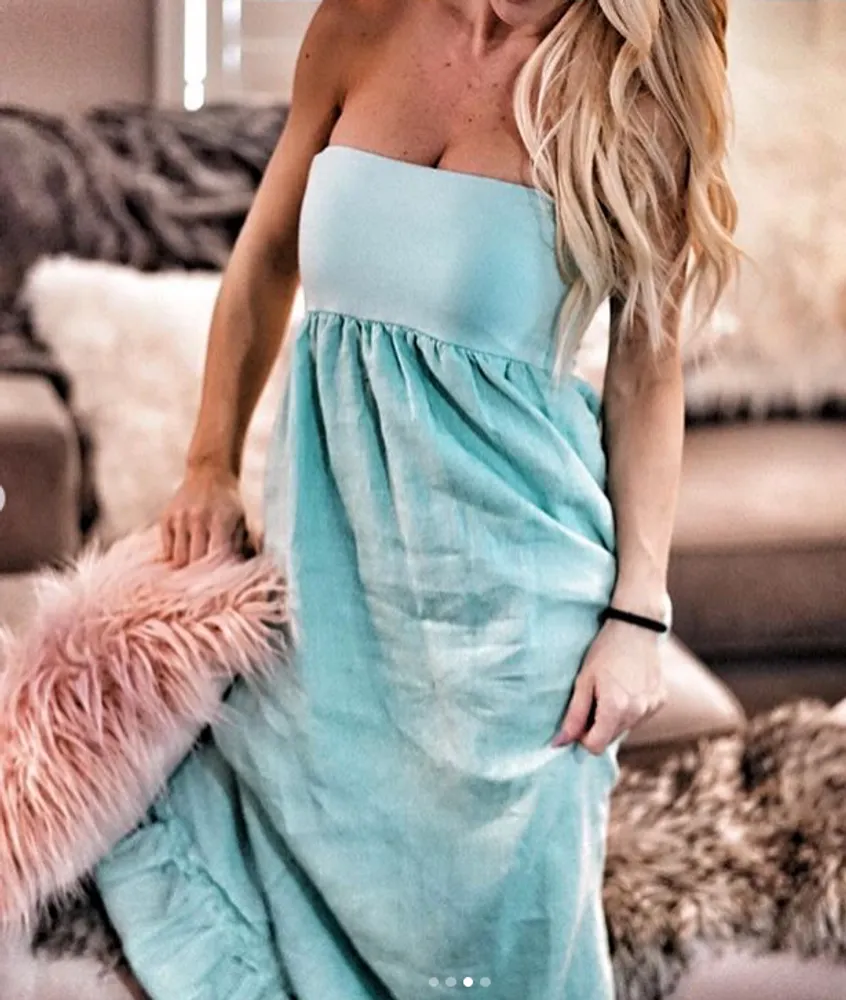 Christine Ruffle Hem Maxi Dress