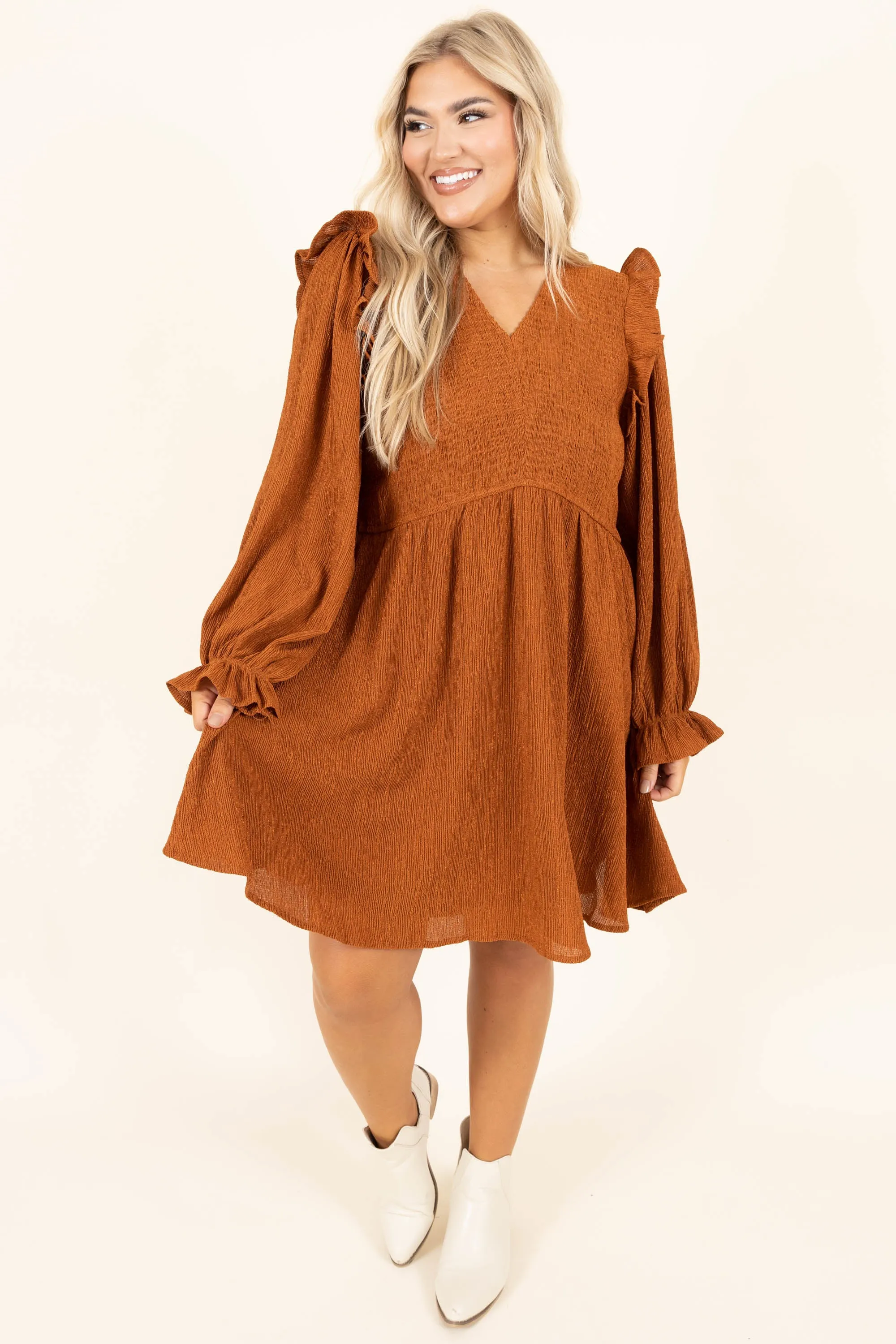 Cinnamon Girl Dress, Caramel