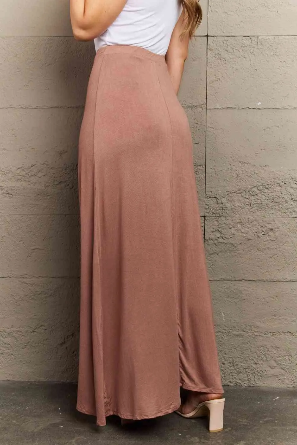 Culture Code For The Day Full Size Flare Maxi Skirt in Chocolate