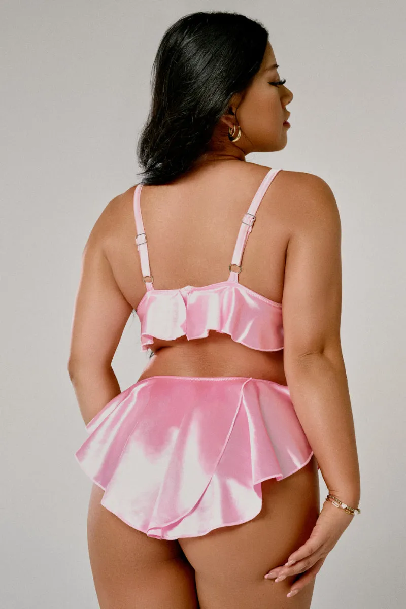 CXIX X HOAH Pillowtalk Take the Plunge Top - Pink Satin