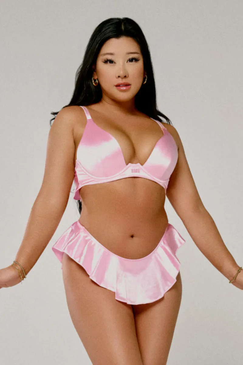 CXIX X HOAH Pillowtalk Take the Plunge Top - Pink Satin