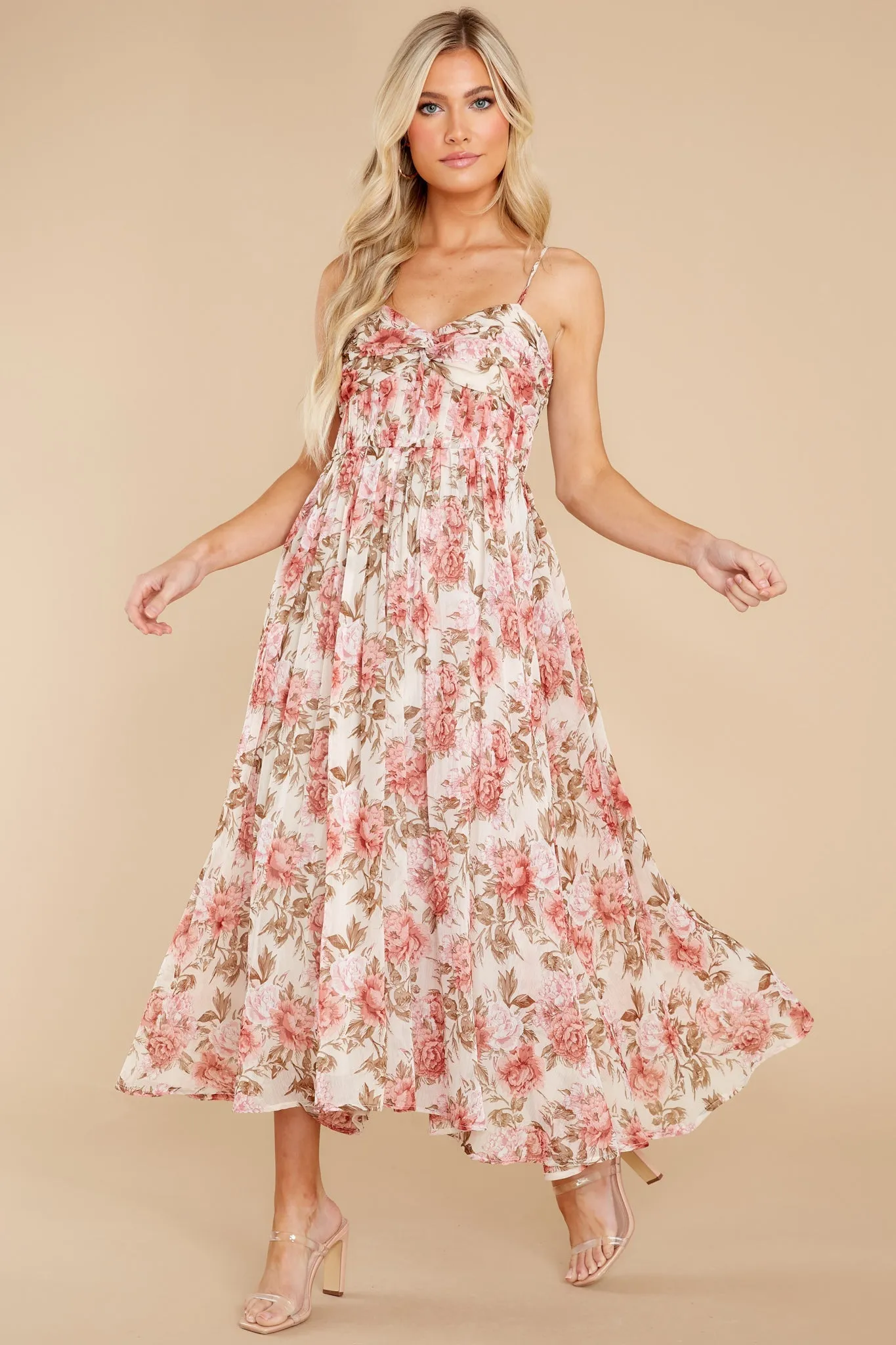 Darling Discovery Pink Floral Print Maxi Dress