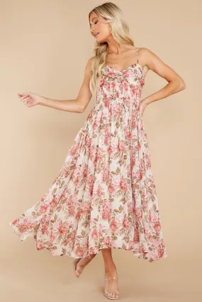 Darling Discovery Pink Floral Print Maxi Dress