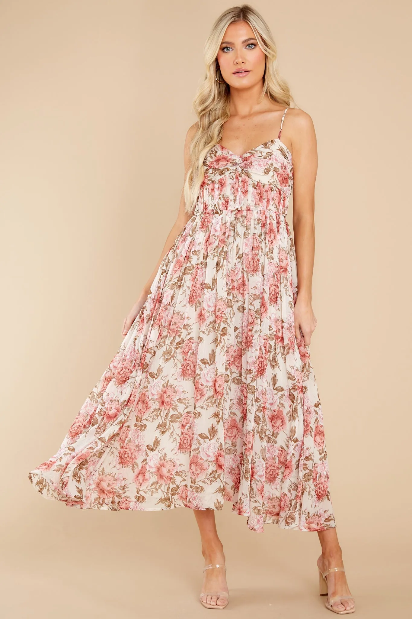 Darling Discovery Pink Floral Print Maxi Dress