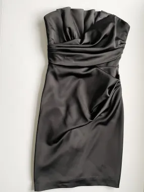 David's Bridal Black Rouched Strapless Mini Dress - Size 2