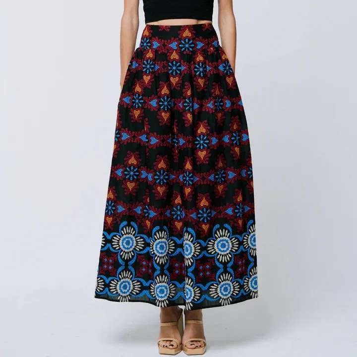 DEANA EMBROIDERED MAXI SKIRT