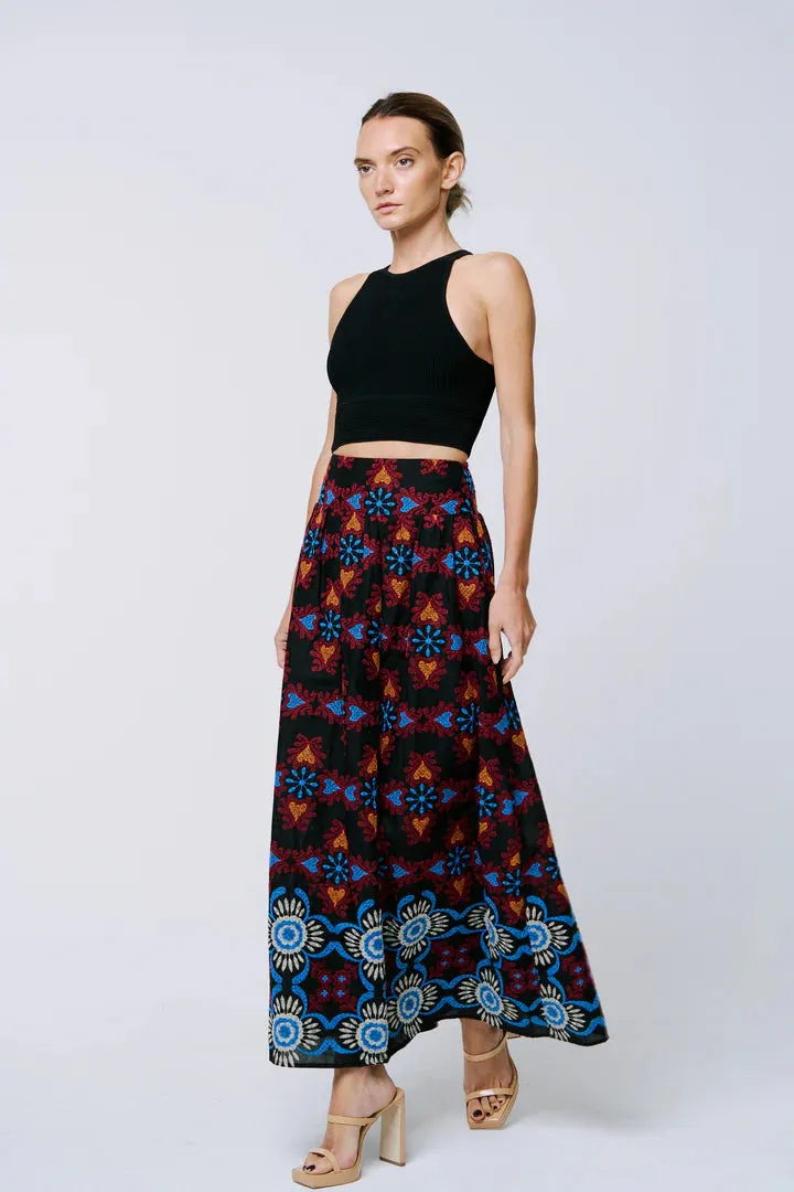 DEANA EMBROIDERED MAXI SKIRT