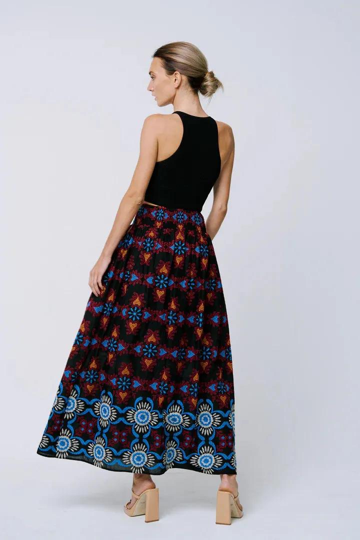 DEANA EMBROIDERED MAXI SKIRT