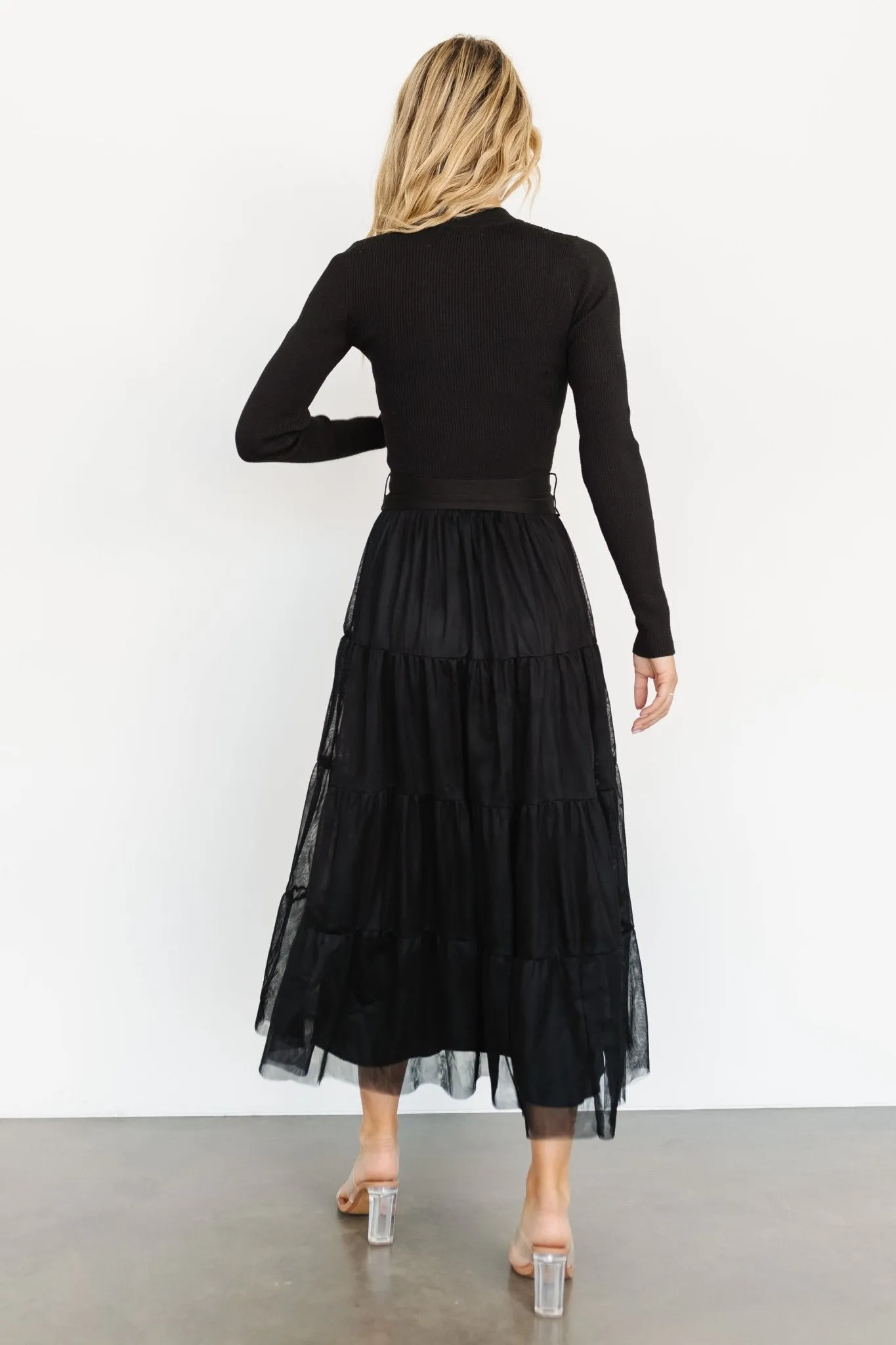 Demi Sweater Tulle Dress | Black