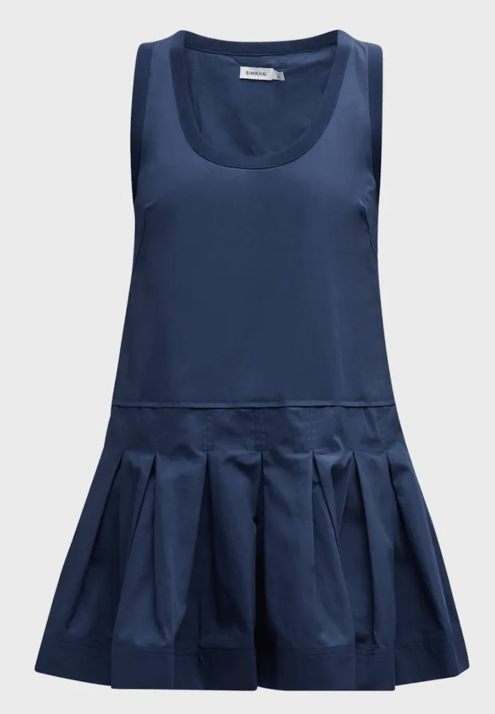 Denver Pleated Tank Mini Dress Midnight