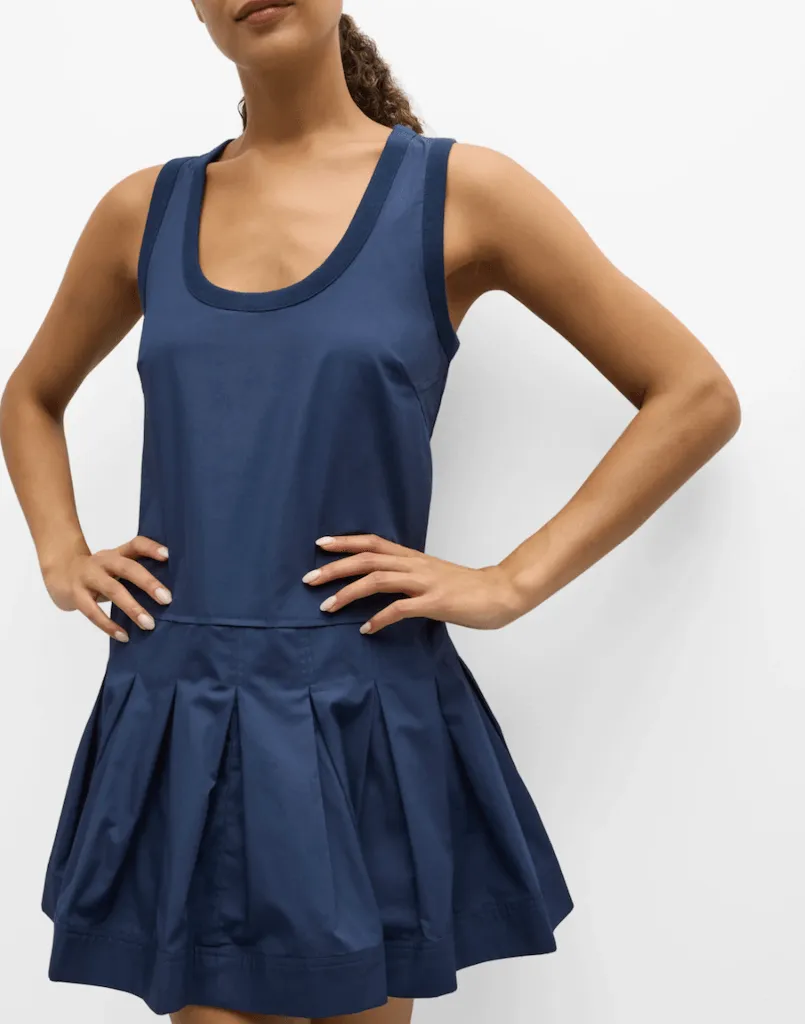 Denver Pleated Tank Mini Dress Midnight