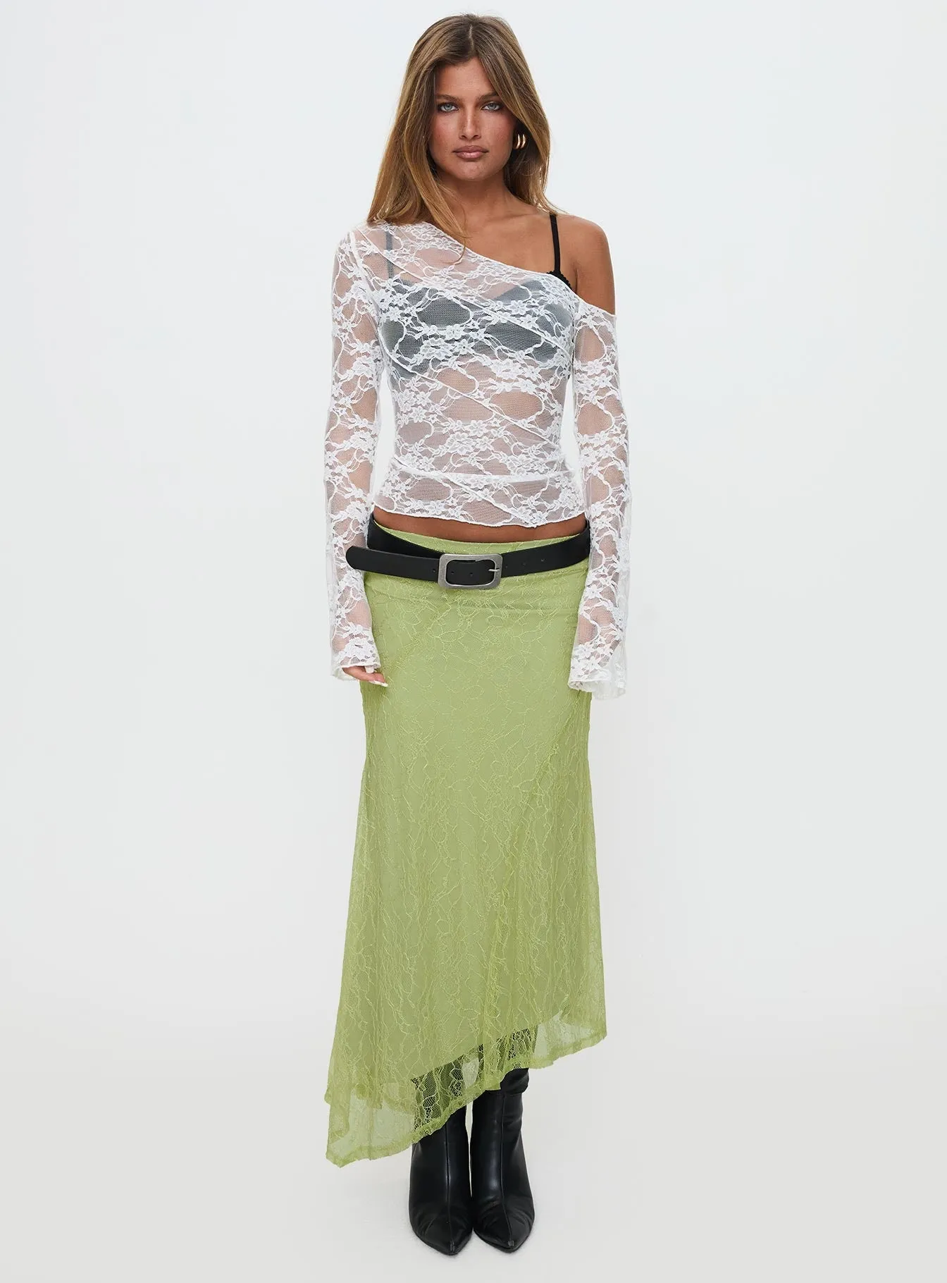 Dreamcatcher Lace Maxi Skirt Green