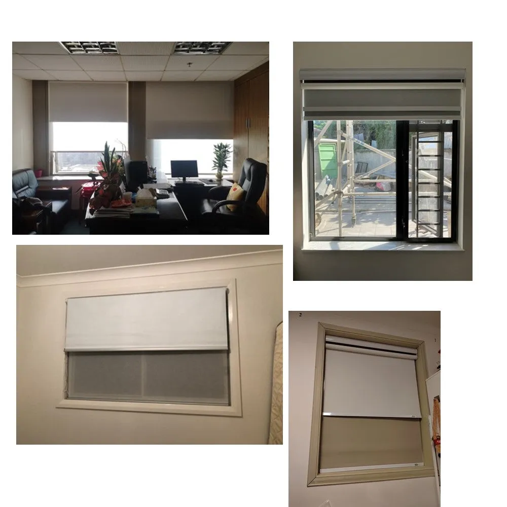 Dual Light Filter and Blackout 2 in 1 Waterproof Window Roller Shade