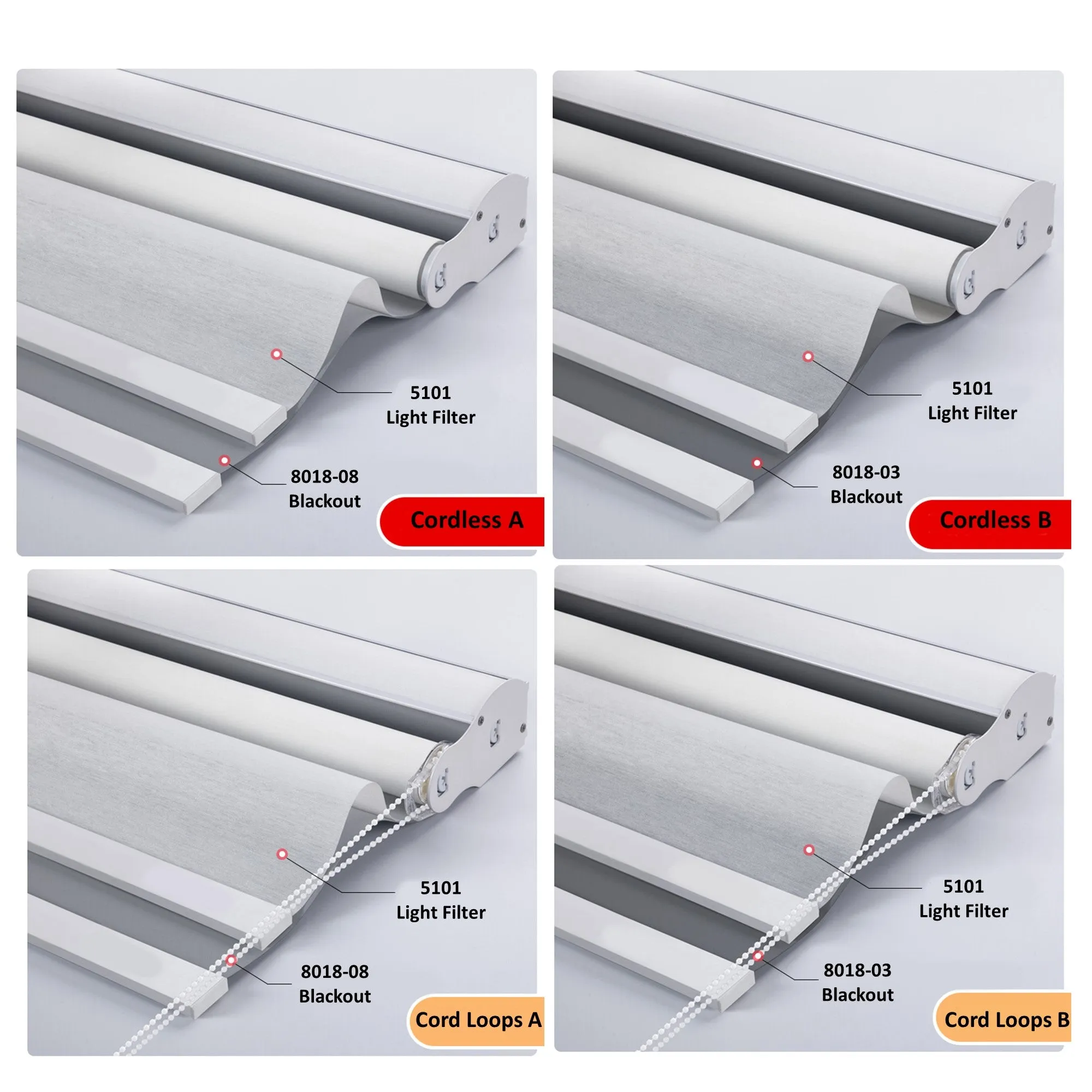 Dual Light Filter and Blackout 2 in 1 Waterproof Window Roller Shade