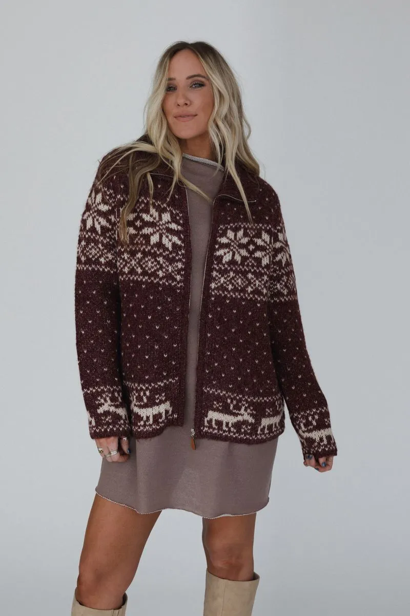 Eleanora Cardigan - Wine