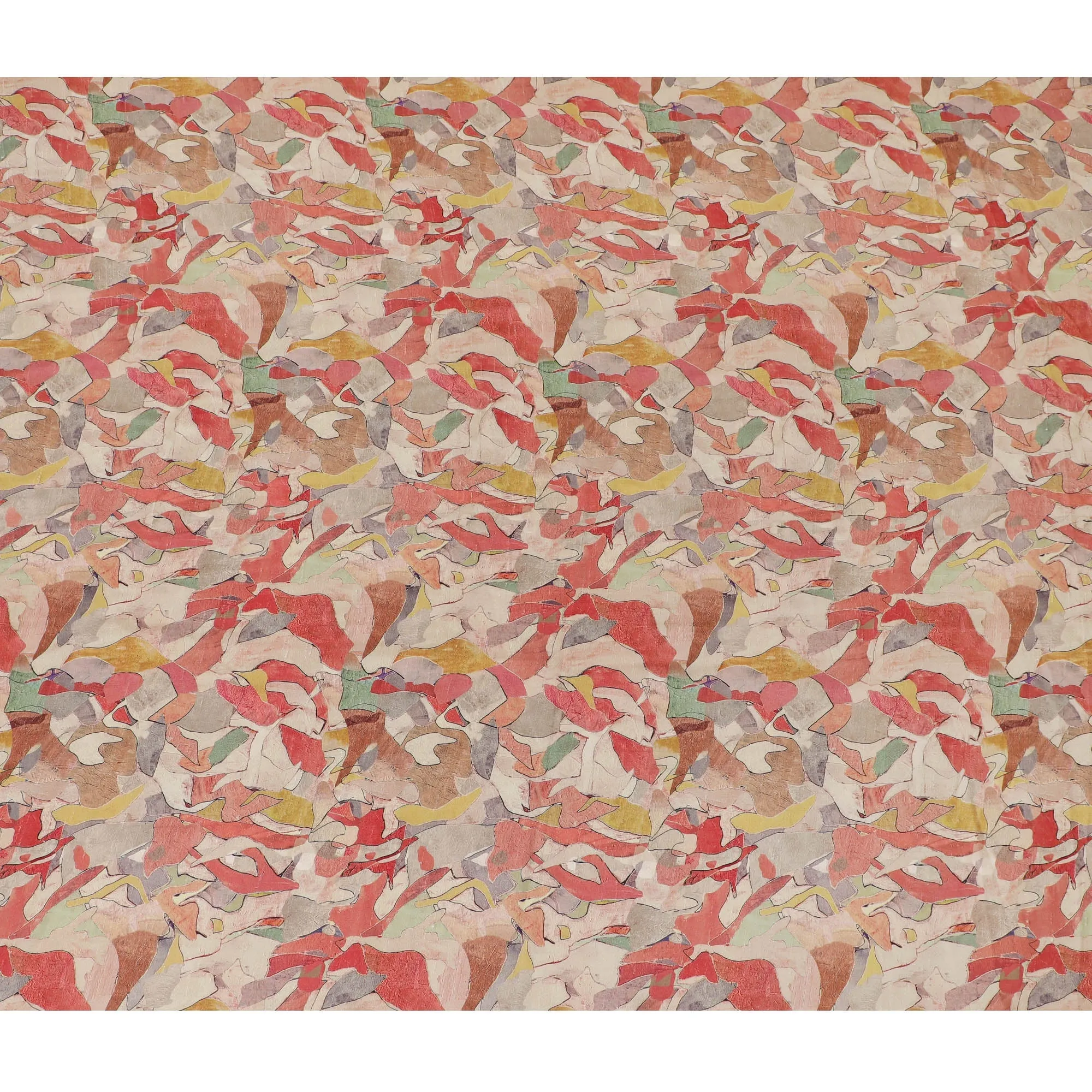 Elegant Autumn Multicolor Abstract Viscose Fabric - 110 cm Wide-D19404