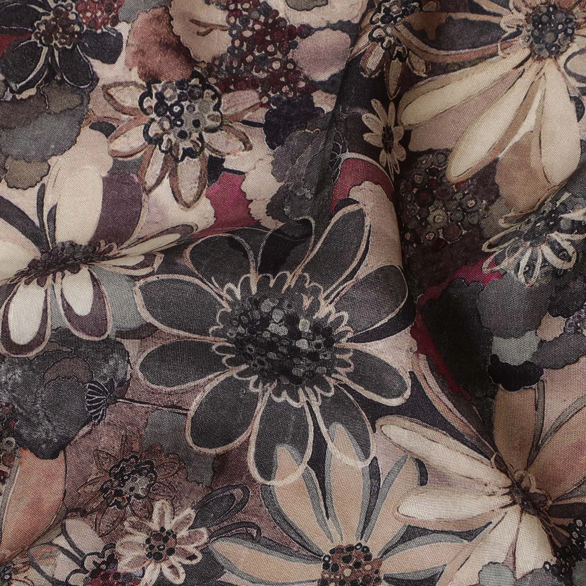 Elegant Dark Floral Viscose Fabric - 110 cm Wide-D19419