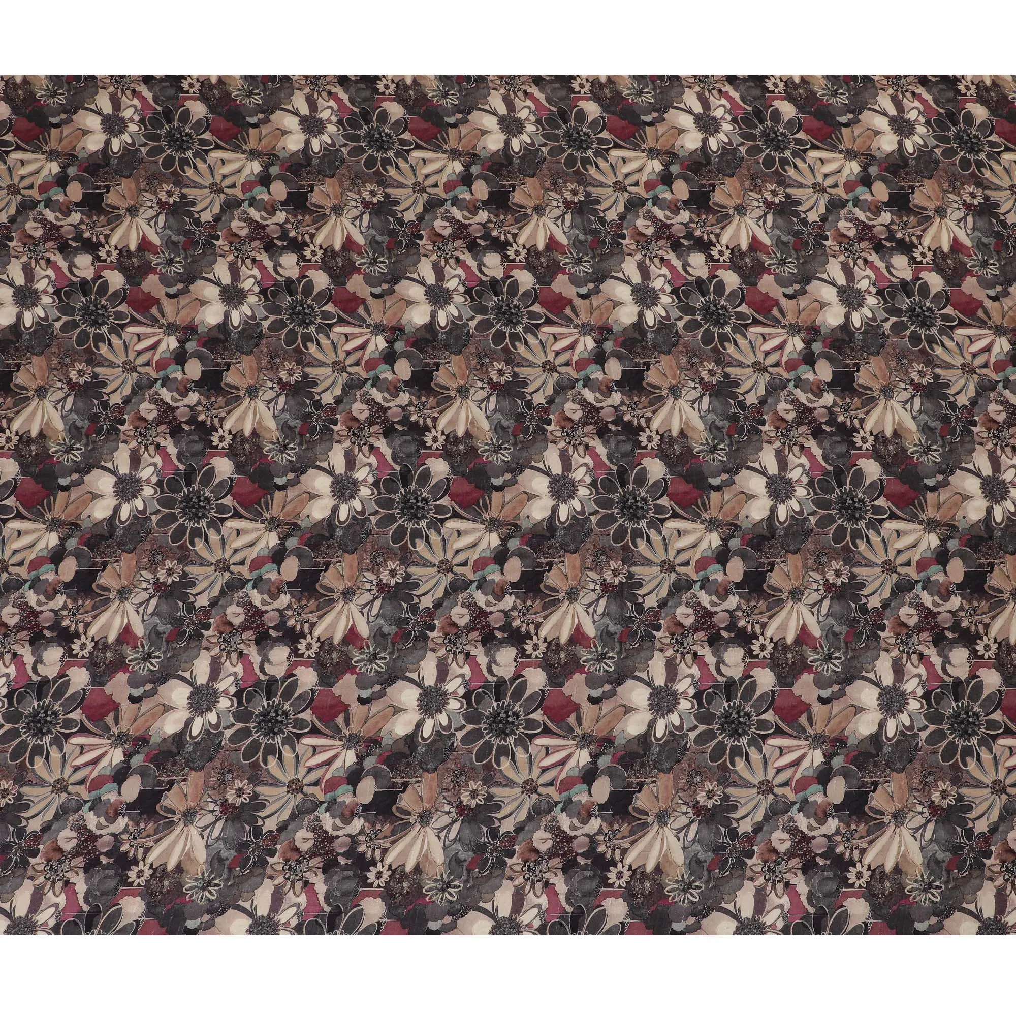 Elegant Dark Floral Viscose Fabric - 110 cm Wide-D19419