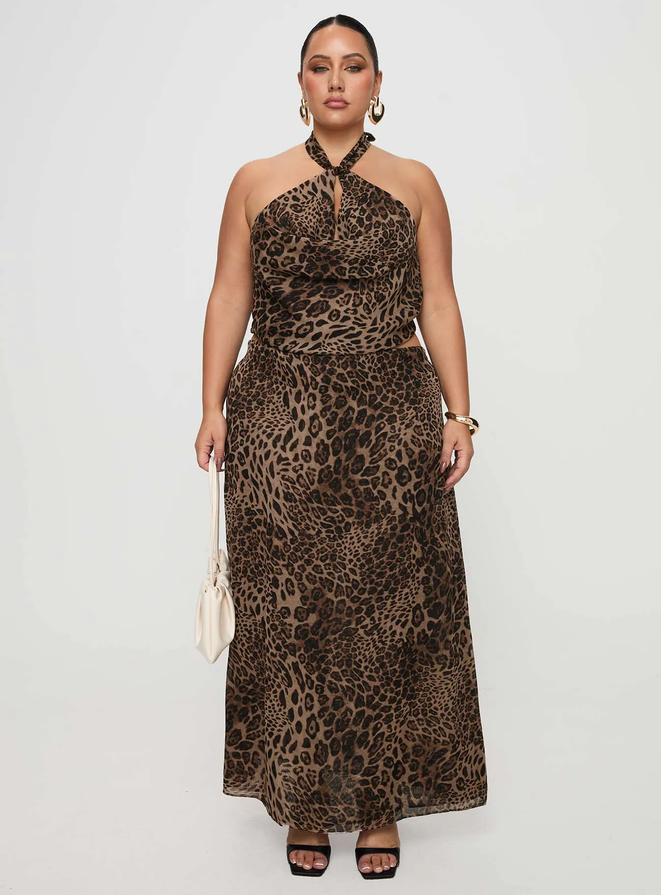 Eleganza Maxi Skirt Leopard Curve