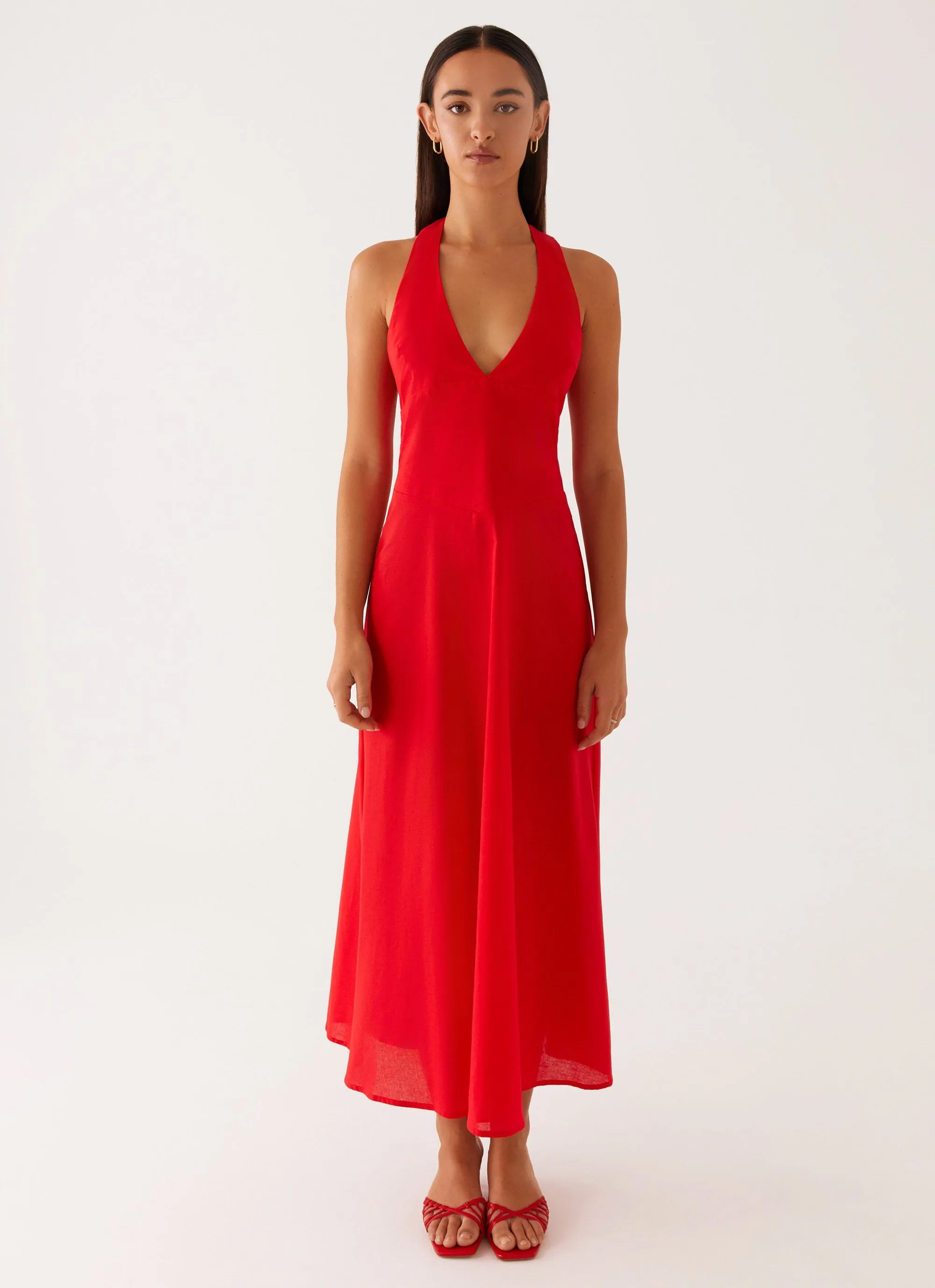 Falling For You Midi Dress - Red