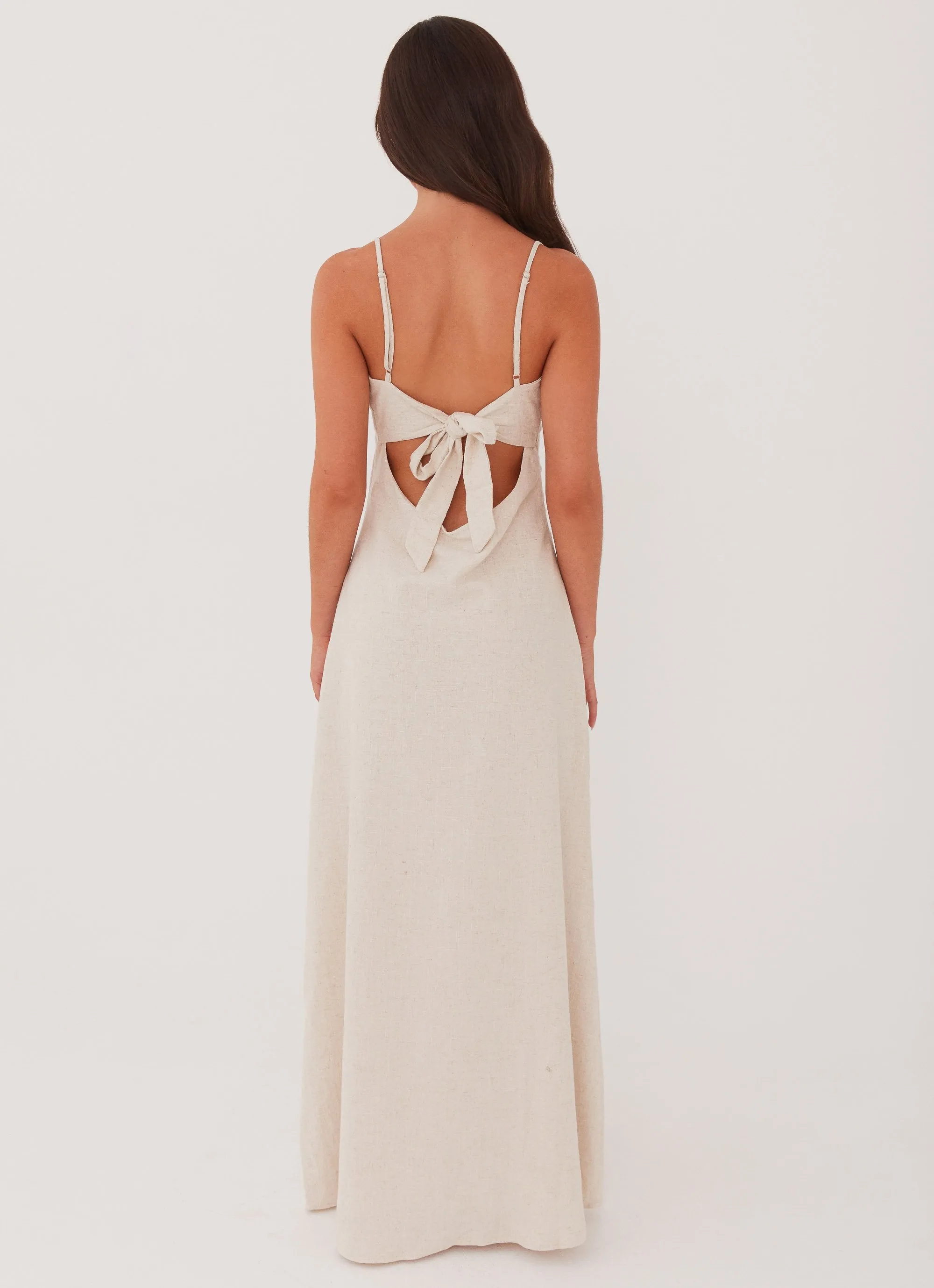 Flora Linen Maxi Dress - Oatmeal