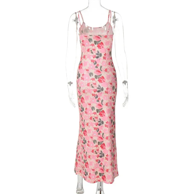 Floral Cami Slip Maxi Dress for Summer Parties