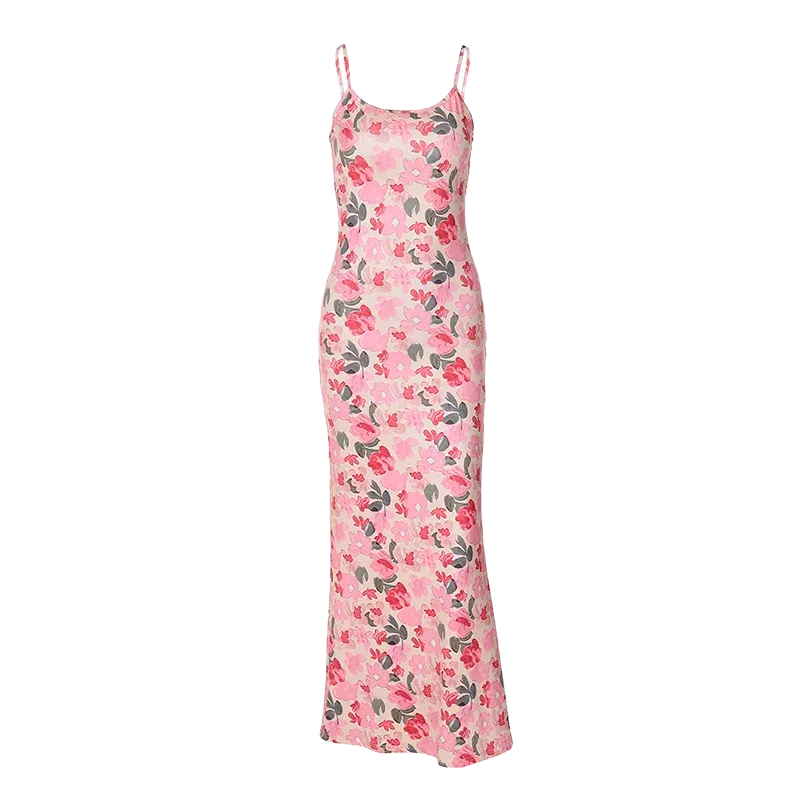 Floral Cami Slip Maxi Dress for Summer Parties