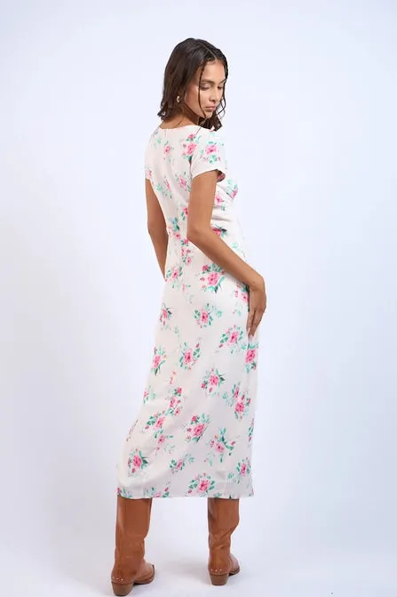 Floral Front Tie Maxi Dress