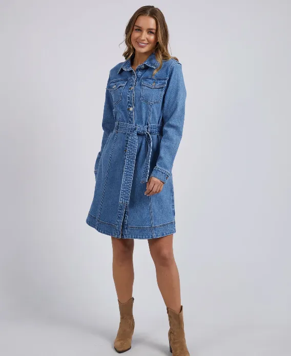 Foxwood Riley Denim Dress - Mid Blue