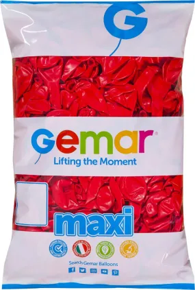 Gemar Latex Balloon #045 Red 12inch 500 Count Solid Color