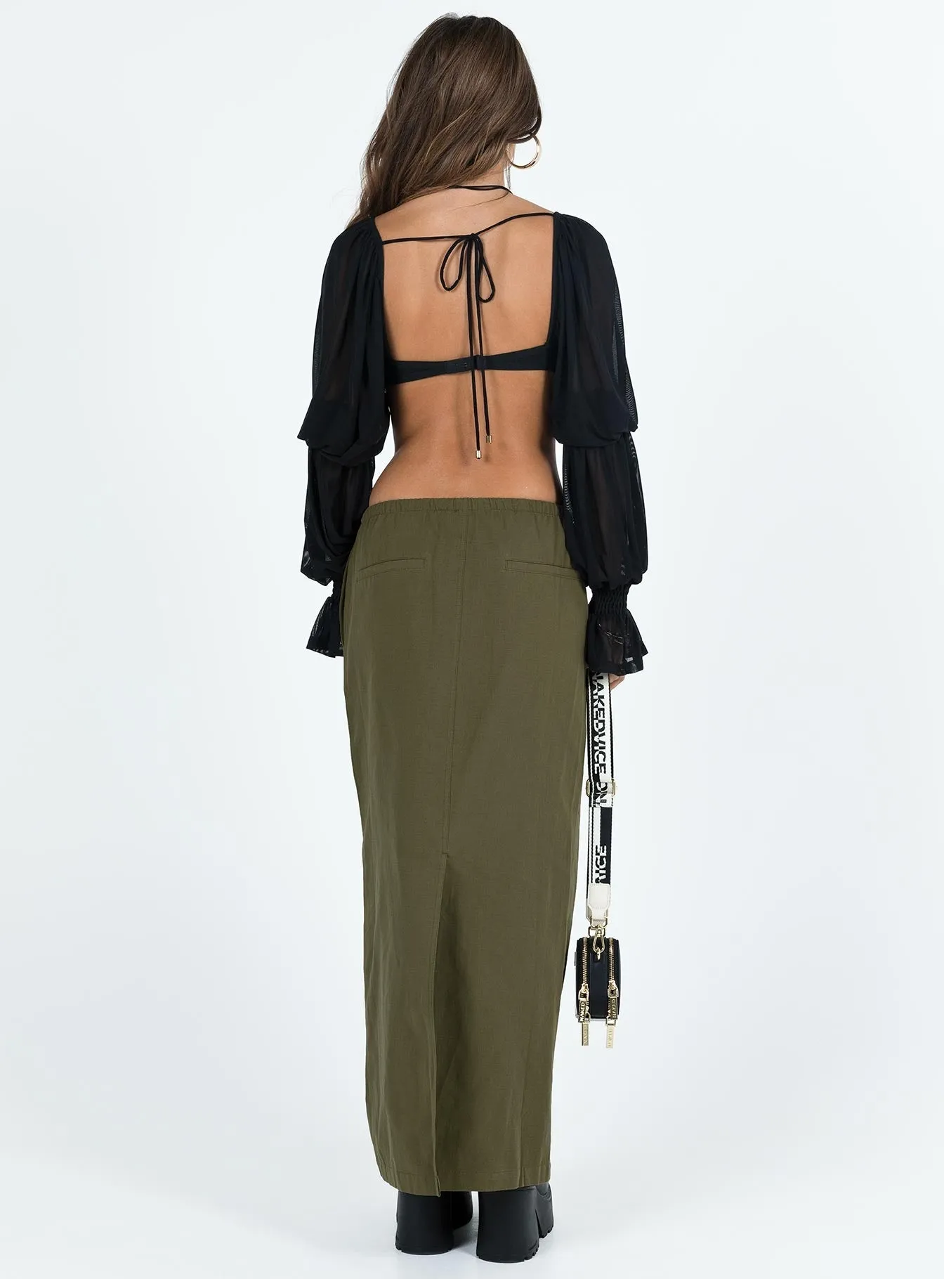 Geneve Maxi Skirt Olive Green