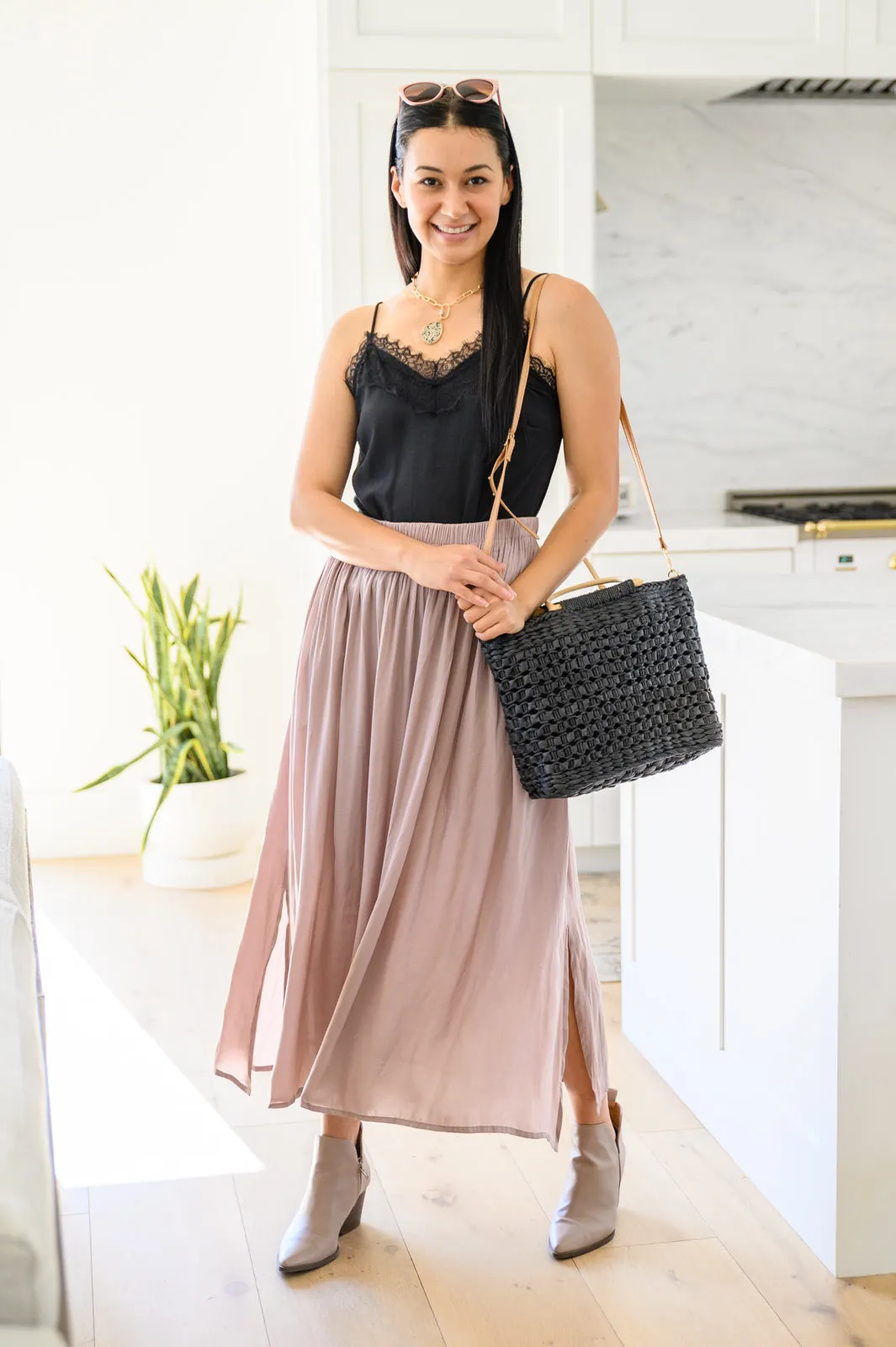 Get Away Maxi Skirt In Mauve