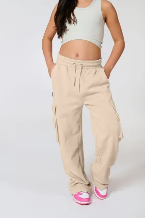 Girls Pop & Lock Cargo Pants Beige