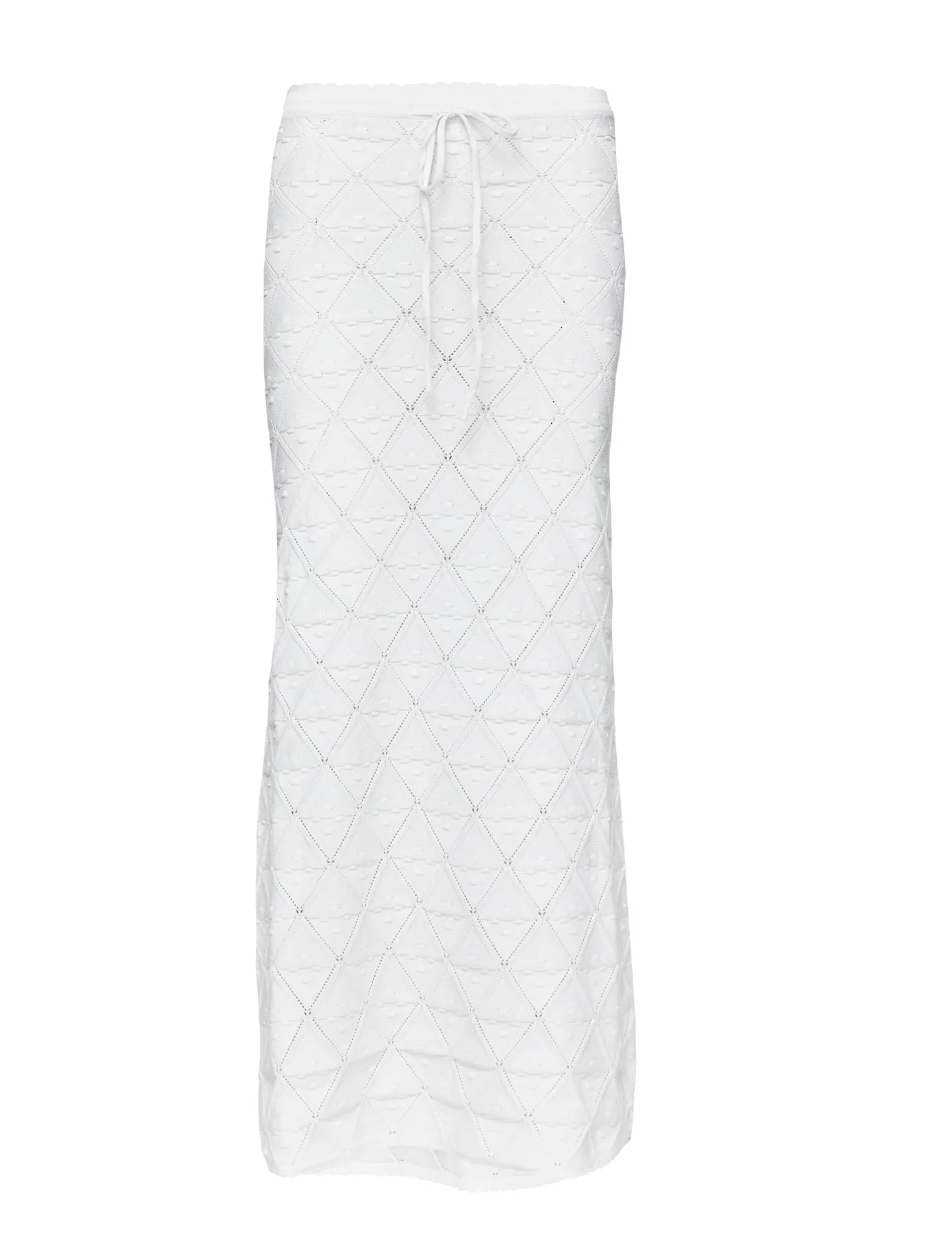 Giulia Knit Maxi Skirt White Curve