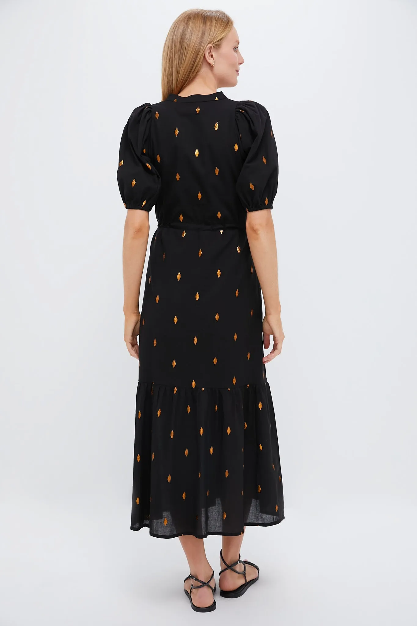 Gold Leaf Lurex Black Lucy Dress