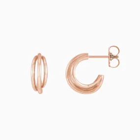 Gold Triple Layer Hoops