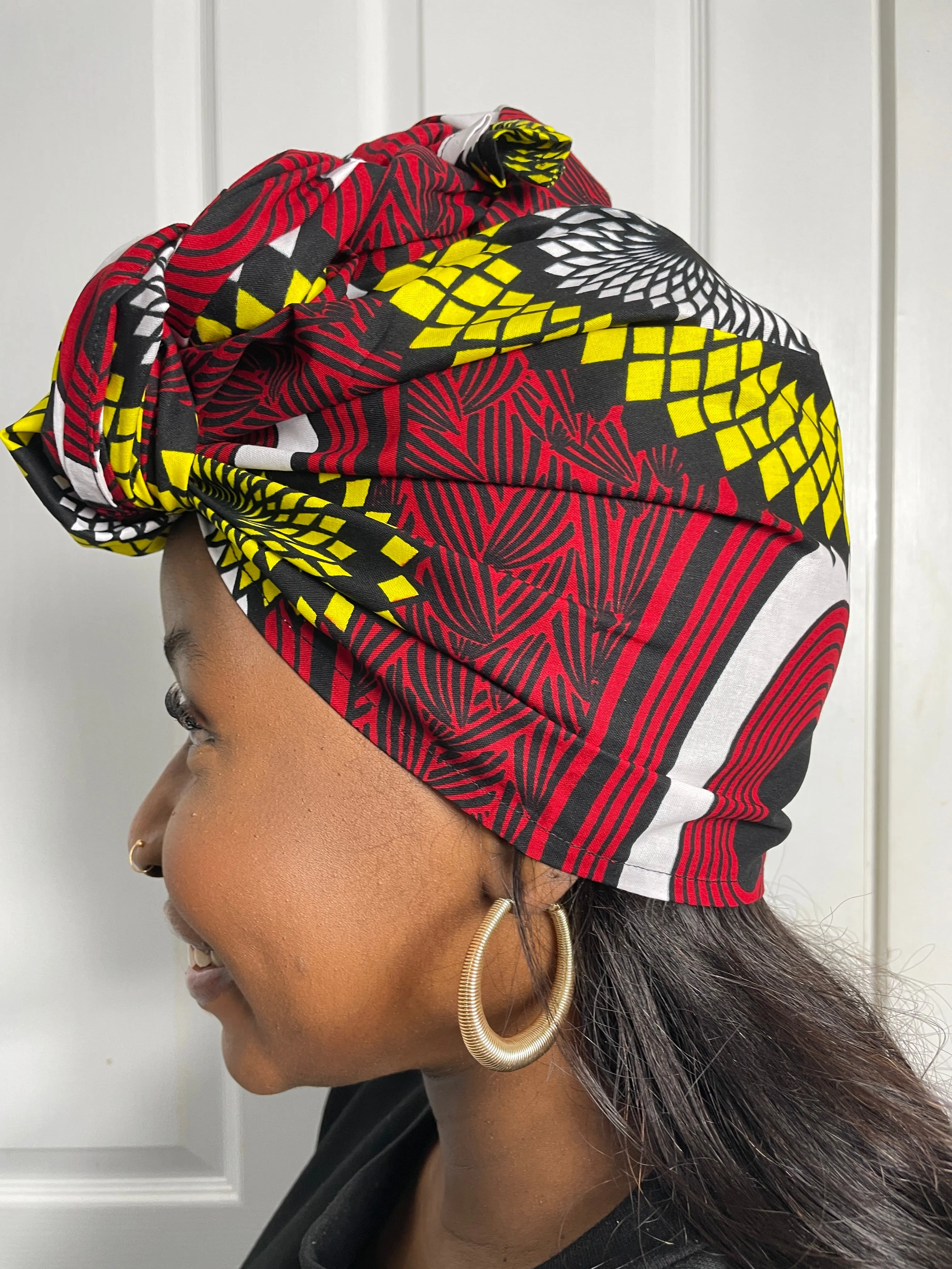 Hannah Red and Yellow Ankara Headwrap/Scarf