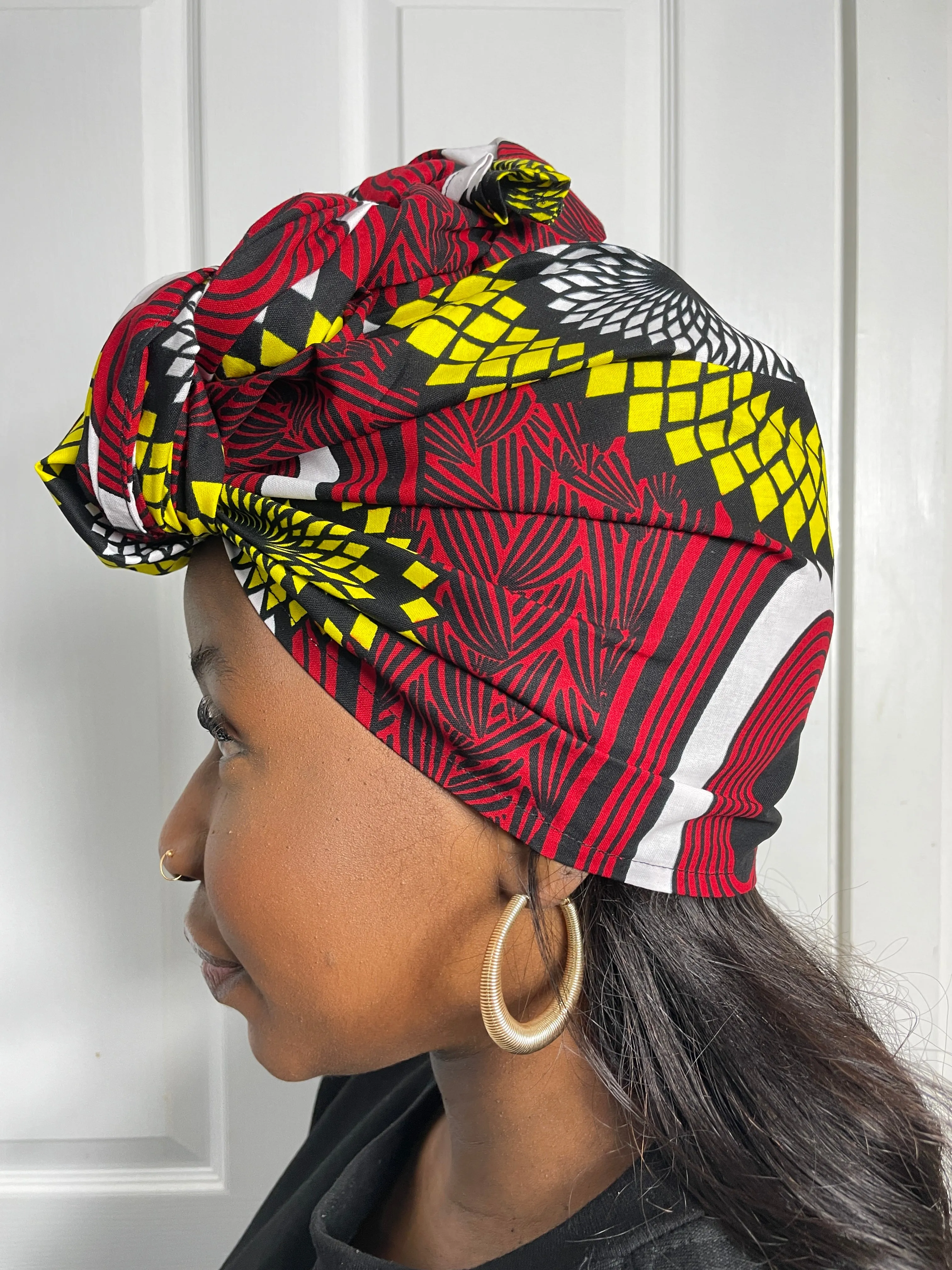 Hannah Red and Yellow Ankara Headwrap/Scarf