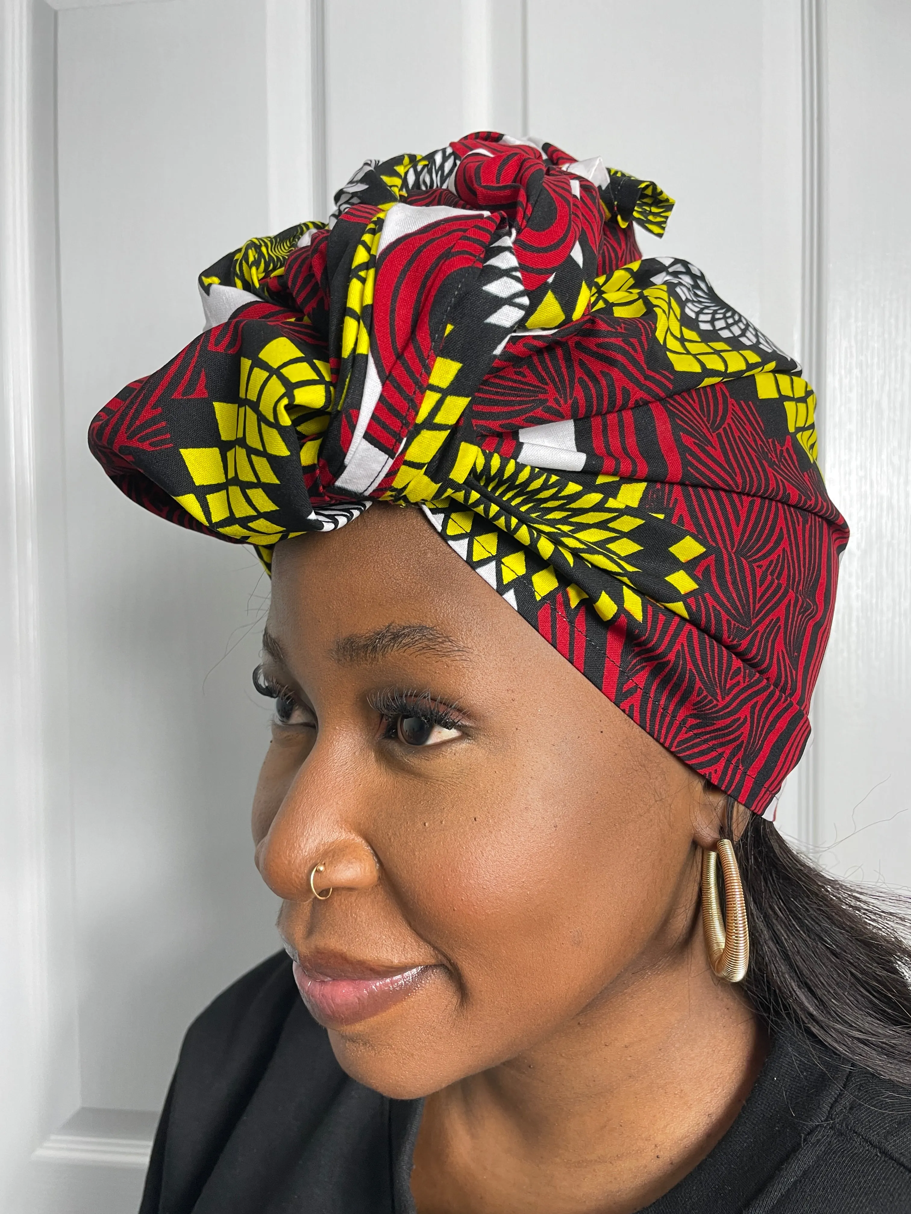 Hannah Red and Yellow Ankara Headwrap/Scarf