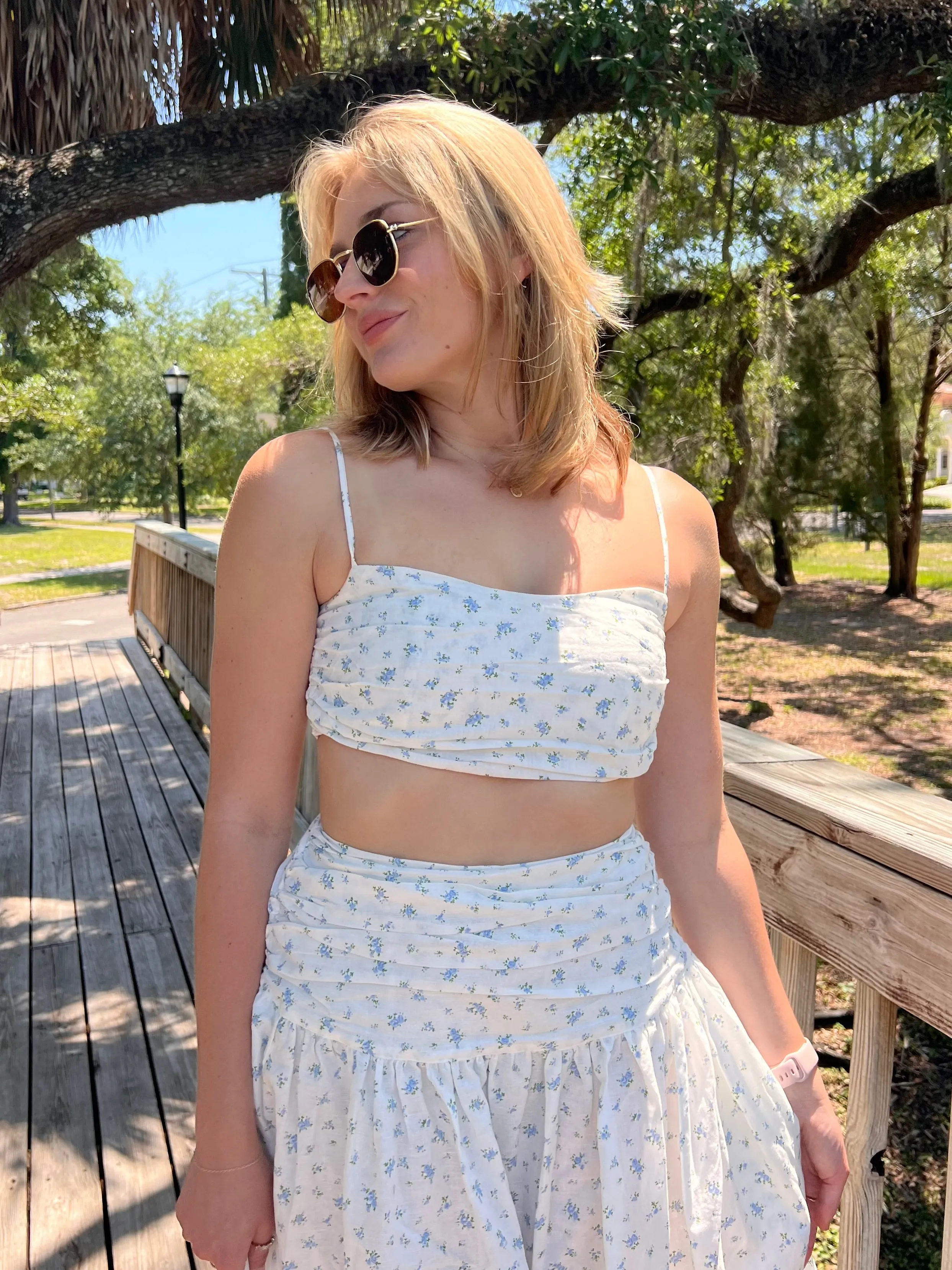 HARLOW FLORAL TANK IN WHITE