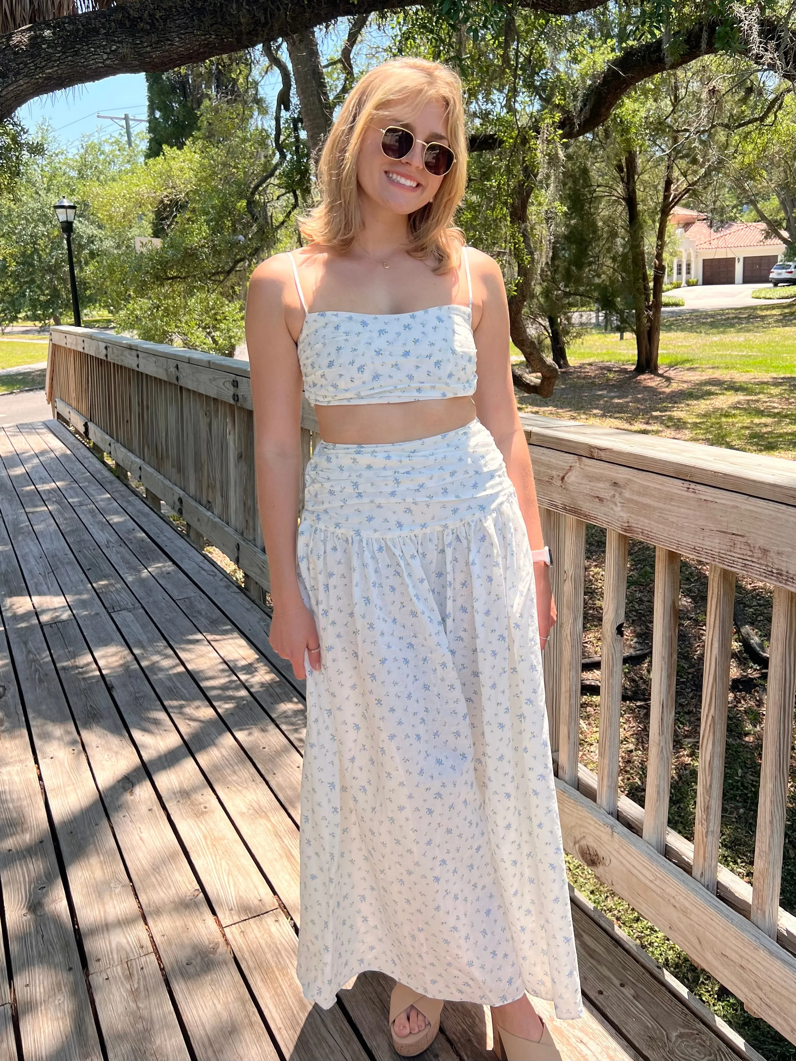 HARLOW FLORAL TANK IN WHITE