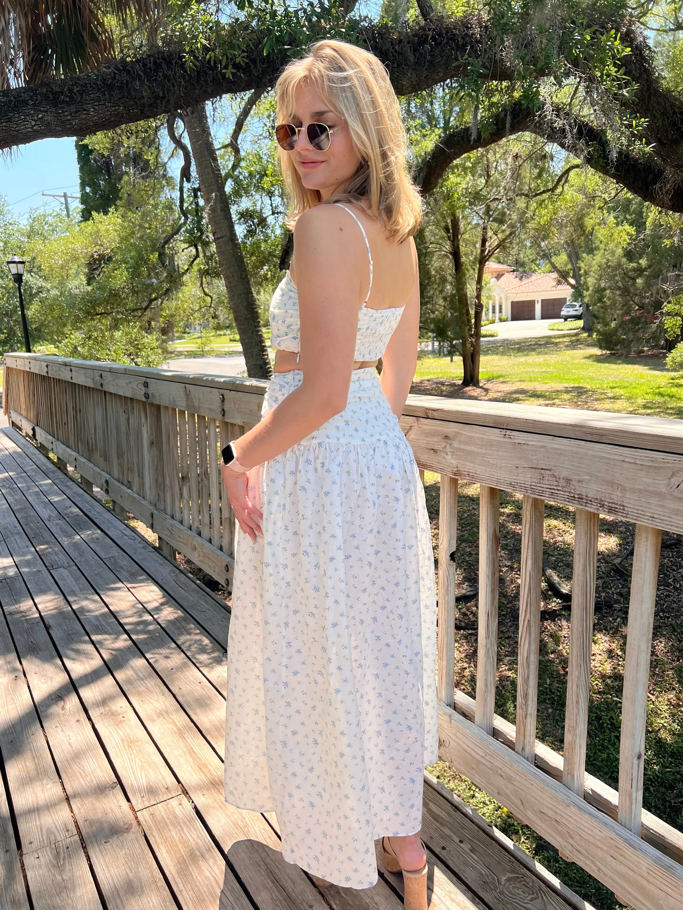 HARLOW FLORAL TANK IN WHITE