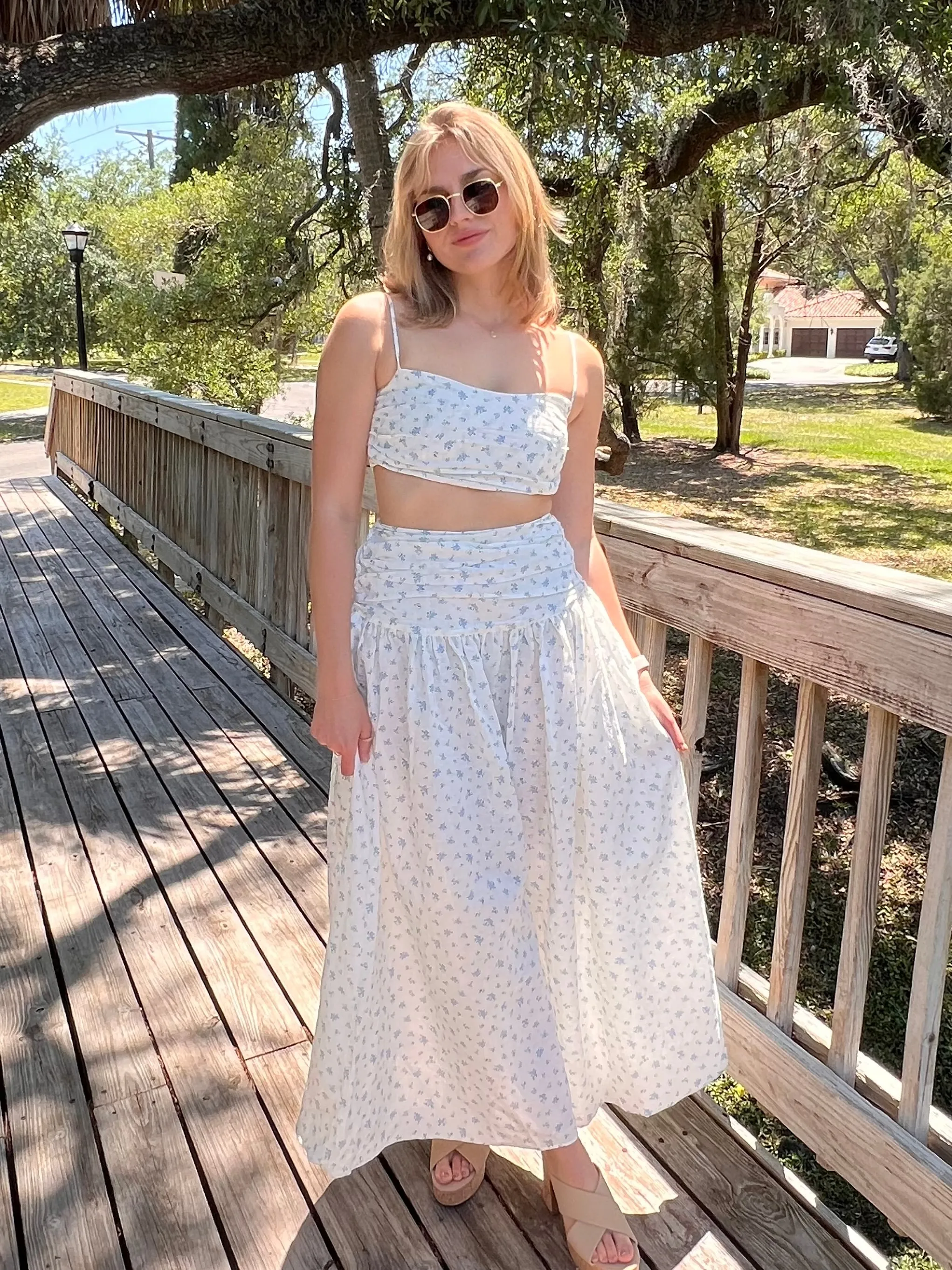 HARLOW FLORAL TANK IN WHITE