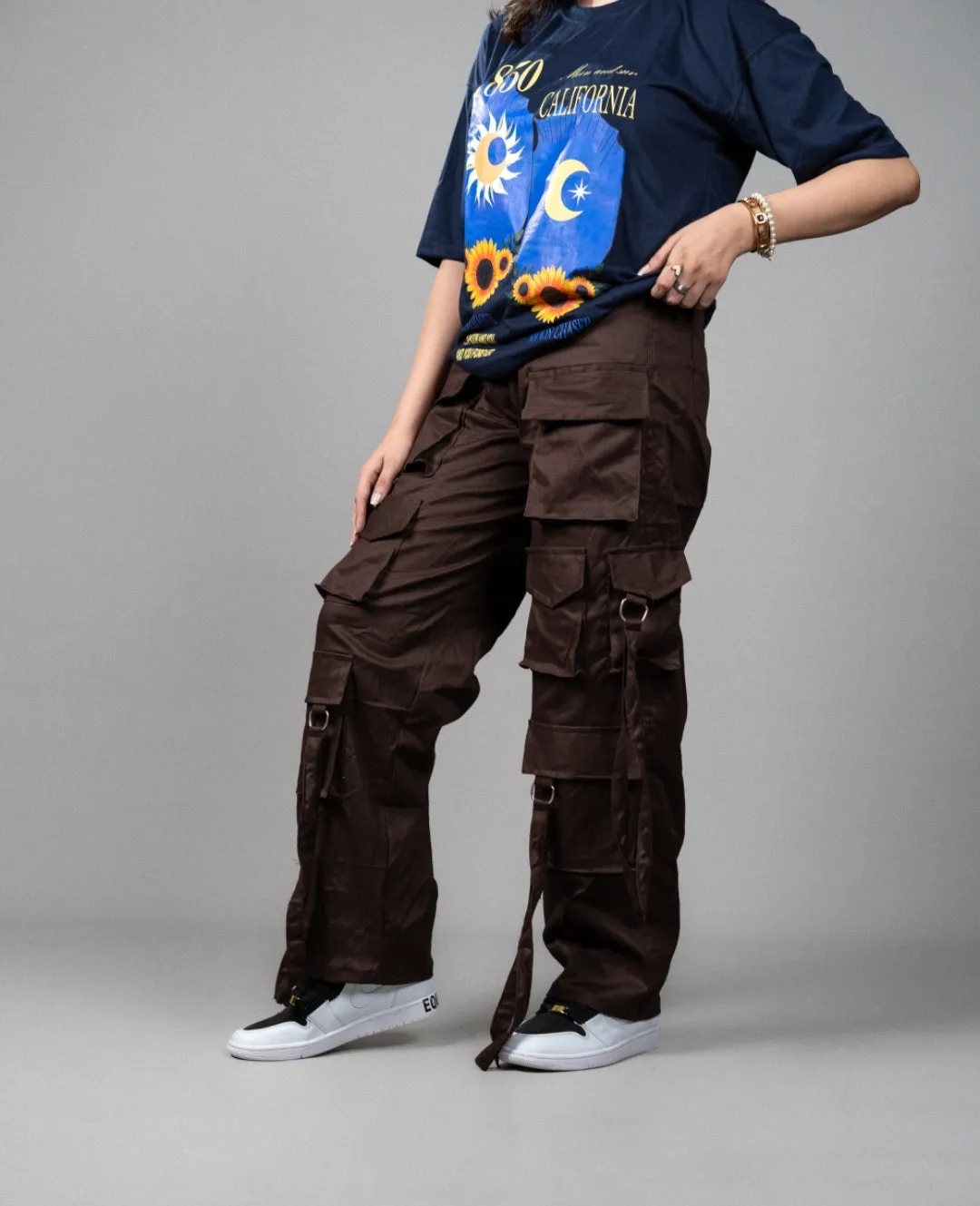 High Waist 12 pocket cargo pant