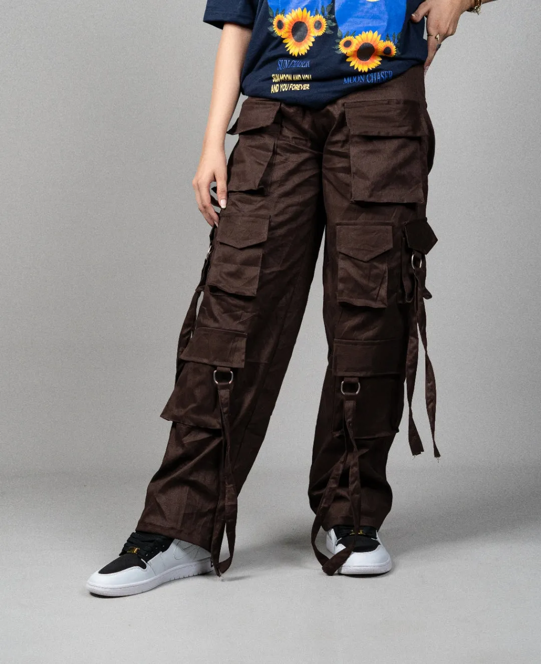 High Waist 12 pocket cargo pant