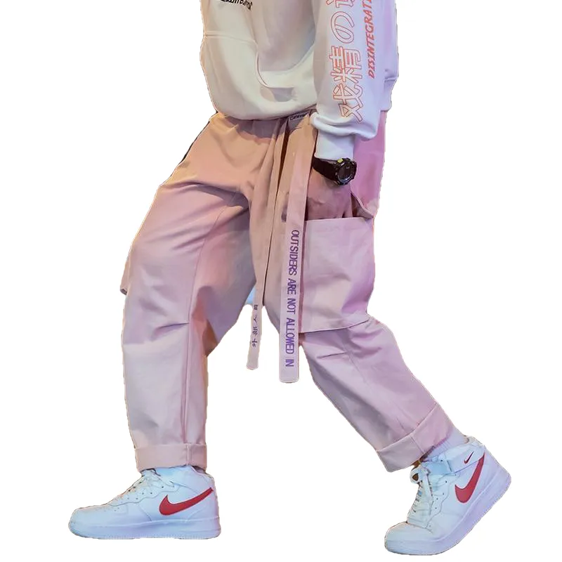 Hip Hop Sweat Pants Embroidery Japanese Style Trousers Sweatpants Streetwear Men Joggers Track Casual Cargo