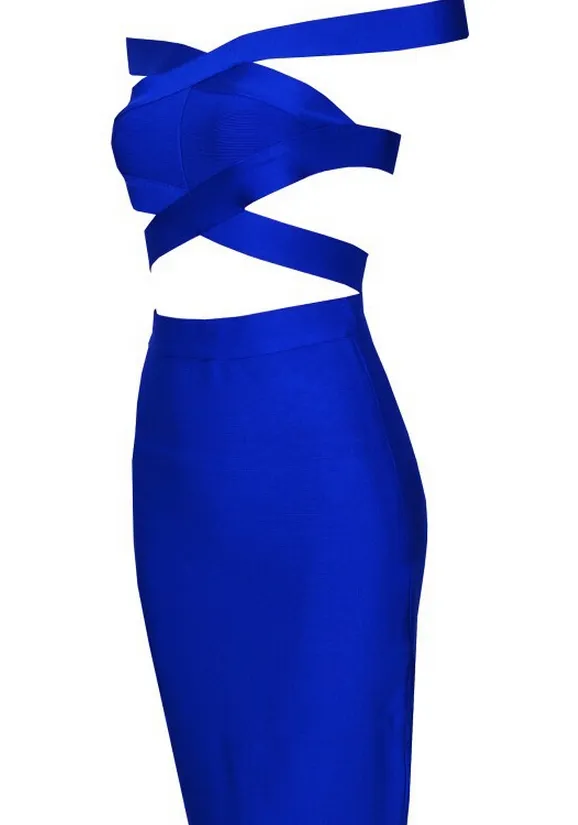 HOT SHOW BODY BLUE DRESS HIGH QUALITY