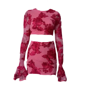 Indie Luxe Floral Mesh Sleeve Co ord